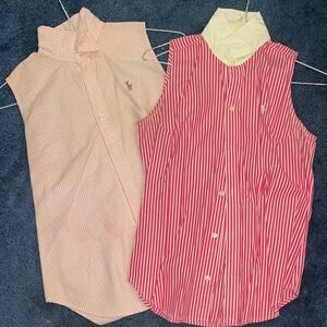 Polo Ralph Lauren Pink and White Striped Sleeveless Shirt lot
